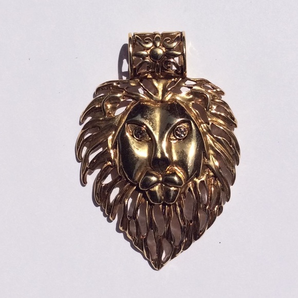 Fashion Jewelry | Large Lion's Head Slider Pendant - Picture 1 of 7